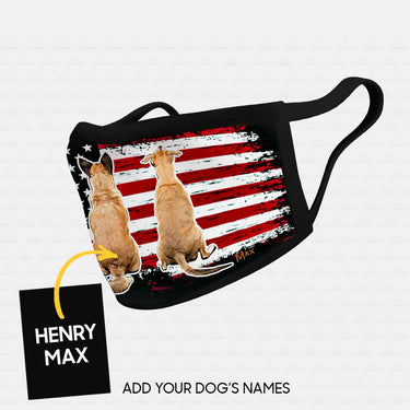 Personalized Dog Gift Idea - Two Brown Dogs Sit Together For Dog Lovers - Cloth Mask
